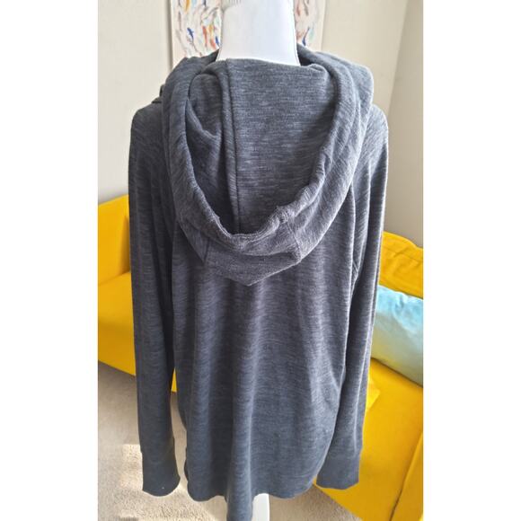 Athleta techie sweat gray cowl hoodie oversized softw/ pocket XLT athletic fall - Picture 3 of 11